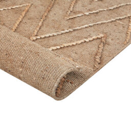 Wyld And Coco Beige Jute Cotton Area Rug 80 X 150 Cm - Handwoven Geometric Flat-Woven Rug - thumbnail 6