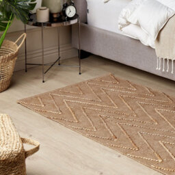 Wyld And Coco Beige Jute Cotton Area Rug 80 X 150 Cm - Handwoven Geometric Flat-Woven Rug - thumbnail 2