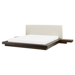 Beliani Bed With Led Faux Leather Zen 160 X 200 Cm (Eu King Size) Dark Ash Wood - thumbnail 5