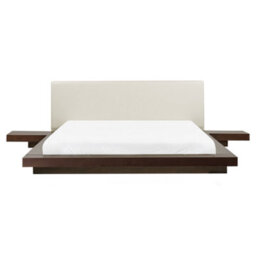 Beliani Bed With Led Faux Leather Zen 160 X 200 Cm (Eu King Size) Dark Ash Wood - thumbnail 4
