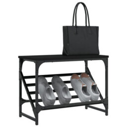 Berkfield Shoe Rack Black 60X30X45 Cm Engineered Wood - thumbnail 3