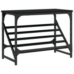 Berkfield Shoe Rack Black 60X30X45 Cm Engineered Wood - thumbnail 2