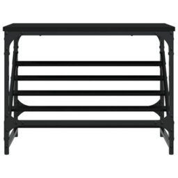 Berkfield Shoe Rack Black 60X30X45 Cm Engineered Wood - thumbnail 4