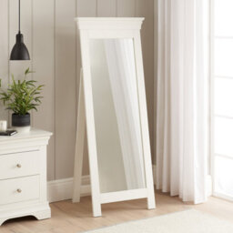 The Furniture Market Wilmslow White Painted Cheval Mirror Full-Length - H 1485mm X W 600mm X D 60mm