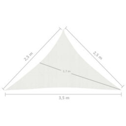 Berkfield Sunshade Sail 160 G/m2 White 2.5X2.5X3.5 M Hdpe - thumbnail 6