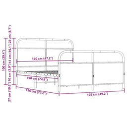 Berkfield Bed Frame Without Mattress 120X190 Cm Small Double Brown Oak Engineered Wood - thumbnail 9