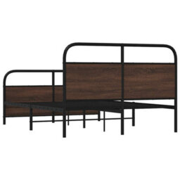 Berkfield Bed Frame Without Mattress 120X190 Cm Small Double Brown Oak Engineered Wood - thumbnail 7