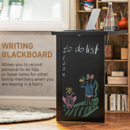 Homcom Convertible Desk With Blackboard, Multi-Function, Rustic Brown - thumbnail 7