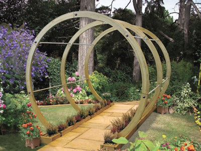Edecks Flower Walk Circle Walkway Wooden Garden Pergola (W 2580mm X D 2280mm) With Bolt Down Anchors - image 1