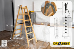 Drabest 2X6 Wooden Household Ladder 150 Kg - thumbnail 2