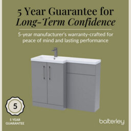 Balterley Left-Hand Bathroom Vanity And Wc Unit Combination With Basin - 1100mm - Satin Grey With Brushed Pewter Handles - thumbnail 6