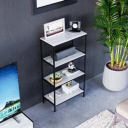 Lassic Vida Designs Brooklyn Grey 4 Tier Bookcase Industrial Freestanding Shelving Unit (H)1110mm (W)600mm (D)300mm - thumbnail 6