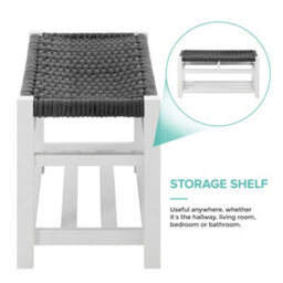 Livivo Habi Hallway Shoe Bench Grey White Storage Bench - thumbnail 6