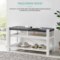 Livivo Habi Hallway Shoe Bench Grey White Storage Bench - thumbnail 4