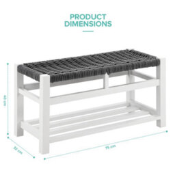 Livivo Habi Hallway Shoe Bench Grey White Storage Bench - thumbnail 3