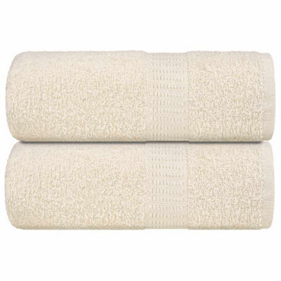 Berkfield Guest Towels 2 Pcs Cream 30X50 Cm 360 Gsm 100% Cotton - image 1