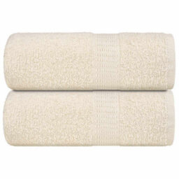 Berkfield Guest Towels 2 Pcs Cream 30X50 Cm 360 Gsm 100% Cotton