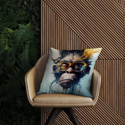 Warren Reed Designer Monkey Splashart Outdoor Cushion 45Cm X 45Cm - thumbnail 2