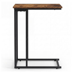 Levede Side Table C Shape Sofa Side Table Bedside Table 45Kg Burnt Finish - thumbnail 3