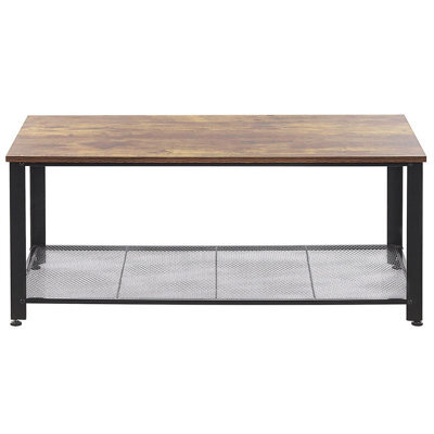 Beliani Industrial Coffee Table - Dark Brown Chipboard Top, Black Powder-Coated Iron Frame, Rectangular 106 X 60 X 46 Cm - image 1