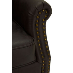 Orsina Brown Leather Effect Armchair, Easy To Clean Leather Armchair, Body Supportive High Back Accent Chair - thumbnail 7