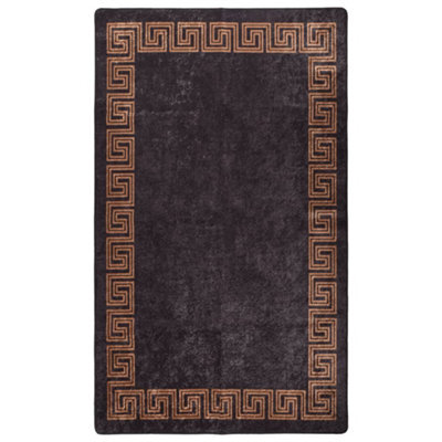 Berkfield Rug Washable 120X180 Cm Black And Gold Anti Slip