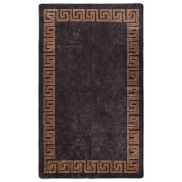 Berkfield Rug Washable 120X180 Cm Black And Gold Anti Slip