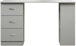 Harmin Grey 120Cm Computer Desk Modern Study Writing Table Pc Workstation 3 Shelf 3 Drawers - thumbnail 4