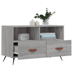 Berkfield Sturdy Tv Cabinet Grey Sonoma 80X36X50 Cm Engineered Wood - thumbnail 4