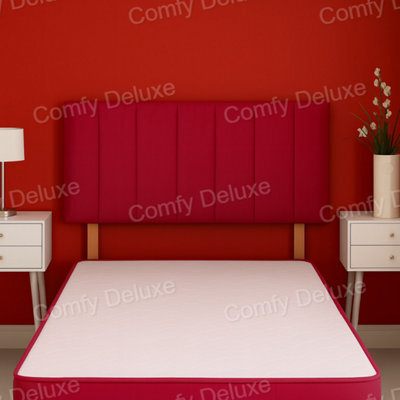 Comfy Deluxe Maroon Plush Velvet 4Ft Small Double Headboard 26 Inches