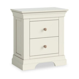Colette Cream 2 Drawer Bedside Table - Fully Assembled By Roseland Furniture - thumbnail 1