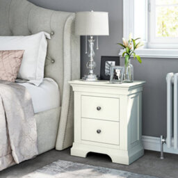 Colette Cream 2 Drawer Bedside Table - Fully Assembled By Roseland Furniture - thumbnail 4