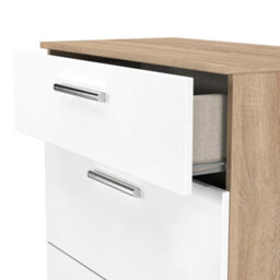 Trent 3 Drawer Deep Chest Of Drawers In White Matt & Black Matt (Ready Assembled) - thumbnail 6