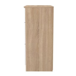 Trent 3 Drawer Deep Chest Of Drawers In White Matt & Black Matt (Ready Assembled) - thumbnail 3