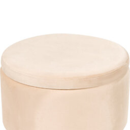 Wyld And Coco Storage Pouffe In Light Beige Velvet 42 X 42 X 44 Cm With Gold Metal Legs - thumbnail 6