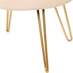Wyld And Coco Storage Pouffe In Light Beige Velvet 42 X 42 X 44 Cm With Gold Metal Legs - thumbnail 7