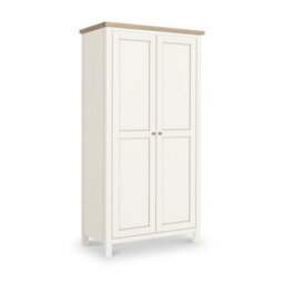 Farro Coconut White Kitchen Larder Unit With Washed Oak Top - By Roseland Furniture - thumbnail 5
