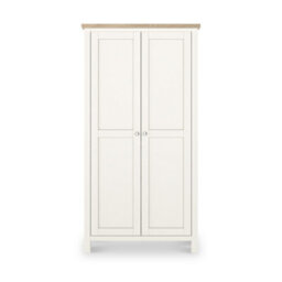 Farro Coconut White Kitchen Larder Unit With Washed Oak Top - By Roseland Furniture - thumbnail 4