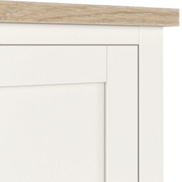Farro Coconut White Kitchen Larder Unit With Washed Oak Top - By Roseland Furniture - thumbnail 7