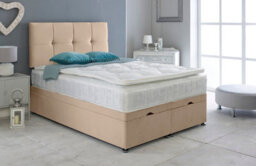 Adore Designs Deluxe Plush Velvet Ottoman Storage Bed, With Pillow Top Mattress - 4Ft6 Double - Coffee - thumbnail 1