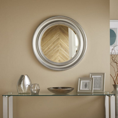 The Online Mirror Shop Wall Mirror Hamilton Round Shape With Silver Frame - H 66Cm X W 66Cm X D 3Cm For Hanging In Bedroom Or Living Room - image 1