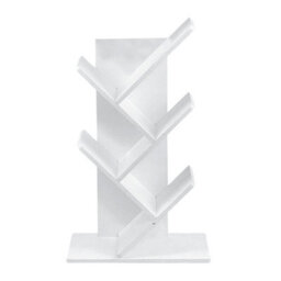 Living And Home 5 Tier White Standing Bookshelves Tree Design Desktop Bookcase Display Rack 31X 60Cm - thumbnail 4