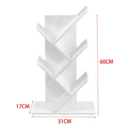 Living And Home 5 Tier White Standing Bookshelves Tree Design Desktop Bookcase Display Rack 31X 60Cm - thumbnail 6
