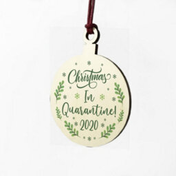 Red Ocean Christmas In Quarantine Christmas Bauble Wood Christmas Tree Decoration 2020 Lockdown Gifts - thumbnail 6