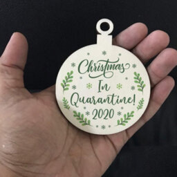Red Ocean Christmas In Quarantine Christmas Bauble Wood Christmas Tree Decoration 2020 Lockdown Gifts - thumbnail 5