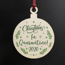Red Ocean Christmas In Quarantine Christmas Bauble Wood Christmas Tree Decoration 2020 Lockdown Gifts - thumbnail 2