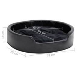 Berkfield Dog Bed Black 79X70X19 Cm Plush And Faux Leather - thumbnail 8