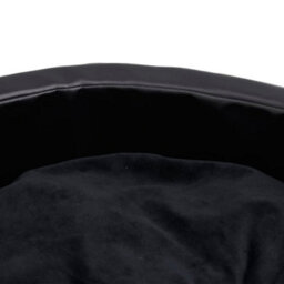 Berkfield Dog Bed Black 79X70X19 Cm Plush And Faux Leather - thumbnail 6