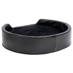 Berkfield Dog Bed Black 79X70X19 Cm Plush And Faux Leather - thumbnail 5