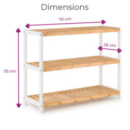 Neo 3-Tier Bamboo Shoe Rack Stand Natural Wooden Shoe Storage Shelf For Hallway Bedroom Bathroom - thumbnail 9